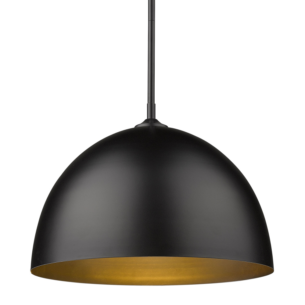 Yep by Golden Lighting Zoey 1-light 16in Pendant in Matte Black